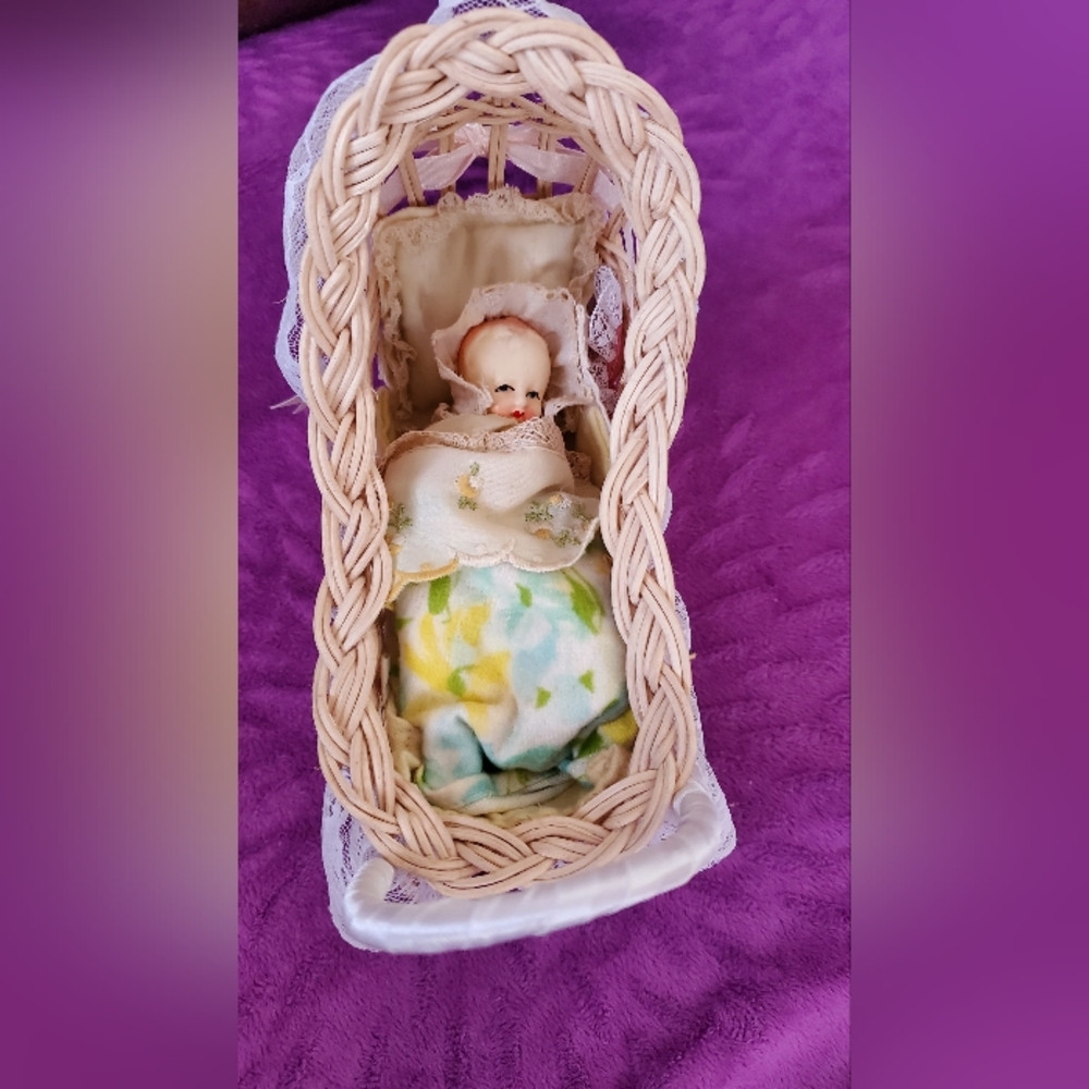 Vintage Bisque Jointed 3" Baby Doll